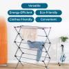 imageHoneyCanDo Collapsible Laundry Drying Rack Sturdy Steel Foldable ampamp Portable Clothes Drying Rack SpaceSaving Design Indoor ampamp Outdoor Drying Ideal for Laundry Room 50lb Capacity Silver