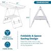 imageHoneyCanDo HeavyDuty Foldable Laundry Drying Rack  Portable Shoes ampamp Clothes Rack for Indoor ampamp Outdoor Use SpaceSaving Design Easy to Fold Gullwing Design Sturdy Metal 50lb Capacity White