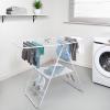 imageHoneyCanDo HeavyDuty Foldable Laundry Drying Rack  Portable Shoes ampamp Clothes Rack for Indoor ampamp Outdoor Use SpaceSaving Design Easy to Fold Gullwing Design Sturdy Metal 50lb Capacity White