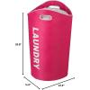 imageHoneyCanDo Laundry Basket Waterproof Laundry Hamper Laundry Bag for Dorm Room Clothes Hamper Stands Up Well Collapsible Laundry Basket Easy Storage PinkHoney Can Do Laundry Tote  Pink HMP09647 Pink