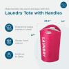 imageHoneyCanDo Laundry Basket Waterproof Laundry Hamper Laundry Bag for Dorm Room Clothes Hamper Stands Up Well Collapsible Laundry Basket Easy Storage PinkHoney Can Do Laundry Tote  Pink HMP09647 Pink