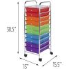 imageHoneyCanDo Rolling Storage Cart and Organizer with 12 Plastic Drawers10Drawer Office Cart