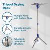 imageHoneyCanDo Steel Tripod 64Inch Folding Clothes Drying Rack  SpaceSaving Collapsable Clothes Rack Durable Clothes Dryer Stand for Laundry Room 3 Rotatable Arms for 30 HangersDrying Rack