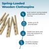 imageHoneyCanDo Wooden Clothespins  HeavyDuty Laundry Clips ampamp Clothes Wood Clips for Crafts Natural Wood with Strong Grip Clothes Pins Ideal for Drying ampamp Home Organization 100 per PackMedium