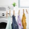 imageHoneyCanDo Wooden Clothespins  HeavyDuty Laundry Clips ampamp Clothes Wood Clips for Crafts Natural Wood with Strong Grip Clothes Pins Ideal for Drying ampamp Home Organization 100 per PackMedium