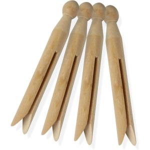 imageHoneyCanDo 100 Pack Round Birch Wood Clothespins Durable Wood Clips For Hanging Clothes Pins And Laundry For Organizing Drying ampamp Everyday Use Practical Hanging Solutions Reliable Wooden Clips100Pack