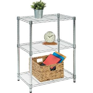 imageHoneyCanDo 3Tier Heavy Duty Adjustable Shelving Unit BlackChrome