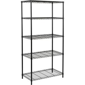 imageHoneyCanDo SHF06831 5Tier Black Storage Shelves 18Inches x 36Inches x 72Inches Black Powder CoatBlack