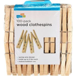 imageHoneyCanDo Wooden Clothespins  HeavyDuty Laundry Clips ampamp Clothes Wood Clips for Crafts Natural Wood with Strong Grip Clothes Pins Ideal for Drying ampamp Home Organization 100 per PackMedium Pack of 12  1200 Count