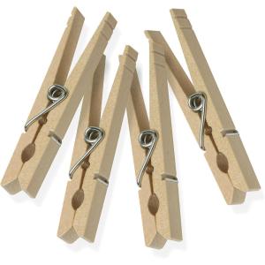 imageHoneyCanDo Wooden Clothespins  HeavyDuty Laundry Clips ampamp Clothes Wood Clips for Crafts Natural Wood with Strong Grip Clothes Pins Ideal for Drying ampamp Home Organization 100 per PackMedium Pack of 12  288 Count