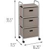 imageHoneyCanDo 3 Drawer Rolling Cart  Gray CRT06248 Grey 115 in L x 16125 in W x 355 in H 292 cm L x 41 cm W x 902 cm HGray
