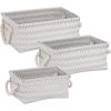 imageHoneyCanDo STO06684 Zig Zag Set of Nesting Baskets with Handles Set of 3Pack YellowGray