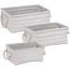 imageHoneyCanDo STO06684 Zig Zag Set of Nesting Baskets with Handles Set of 3Pack YellowGray