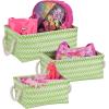 imageHoneyCanDo STO06684 Zig Zag Set of Nesting Baskets with Handles Set of 3Pack YellowGreen