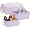 imageHoneyCanDo STO06684 Zig Zag Set of Nesting Baskets with Handles Set of 3Pack YellowLilac