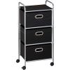 imageHoneyCanDo 3 Drawer Rolling Cart  Gray CRT06248 Grey 115 in L x 16125 in W x 355 in H 292 cm L x 41 cm W x 902 cm HBlack