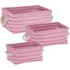 imageHoneyCanDo STO06684 Zig Zag Set of Nesting Baskets with Handles Set of 3Pack YellowHot Pink