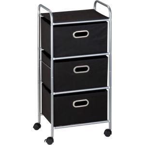 imageHoneyCanDo 3 Drawer Rolling Cart  Gray CRT06248 Grey 115 in L x 16125 in W x 355 in H 292 cm L x 41 cm W x 902 cm HBlack
