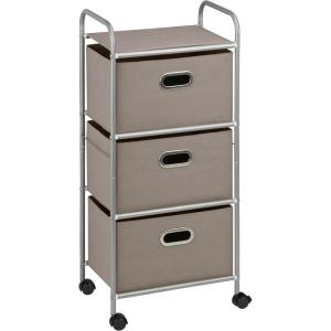 imageHoneyCanDo 3 Drawer Rolling Cart  Gray CRT06248 Grey 115 in L x 16125 in W x 355 in H 292 cm L x 41 cm W x 902 cm HGray