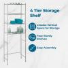 imageHoneyCanDo 4Tier OverTheToilet Storage Shelf  SpaceSaving Steel Bathroom Restroom Organizer with Neutral Chrome Finish Ideal for Towels Toiletries ampamp Essentials  24quotW x 68quotH x 11quotD