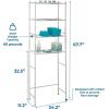 imageHoneyCanDo 4Tier OverTheToilet Storage Shelf  SpaceSaving Steel Bathroom Restroom Organizer with Neutral Chrome Finish Ideal for Towels Toiletries ampamp Essentials  24quotW x 68quotH x 11quotD