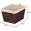 imageHoneyCanDo STO02985 Nested Woven Tote with Liner Esspresso Brown SmallEspresso