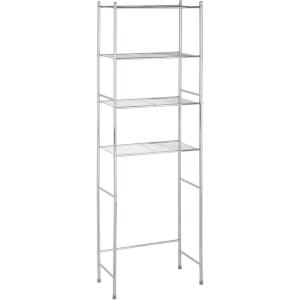 imageHoneyCanDo 4Tier OverTheToilet Storage Shelf  SpaceSaving Steel Bathroom Restroom Organizer with Neutral Chrome Finish Ideal for Towels Toiletries ampamp Essentials  24quotW x 68quotH x 11quotD