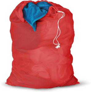 imageHoneyCanDo LBG01643 Mesh Laundry Bag with Drawstring Pink 25Inches L x 36Inches HRed