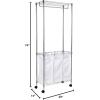 imageHoneyCanDo SRT01154 Urban Rolling Laundry Center Chrome TripleSorter