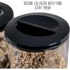imageHoneyCanDo Zevro Essential DualControl Dry Food Dispenser  Effortless ampamp Organized Storage for Cereal Dog Food or Snack Dispenser for All Kinds of Treats 175 oz Each Capacity BlackChrome