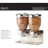imageZevro Indispensable Designer Dry Food Dispenser Dual Control Stainless Steel SilverDesigner Edition Double Dispenser