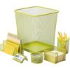 imageHoneyCanDo Mesh Desk Set Silver OFC06206 Silver 108quot x 124quot 6 PcsLime