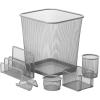 imageHoneyCanDo Mesh Desk Set Silver OFC06206 Silver 108quot x 124quot 6 PcsSilver