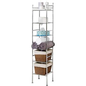 imageHoneyCanDo BTH03484 6 Tier Metal Tower Bathroom Shelf 126 L x 11 W x 598 H ChromeChrome
