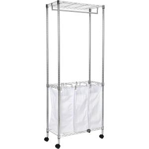 imageHoneyCanDo SRT01154 Urban Rolling Laundry Center Chrome TripleSorter