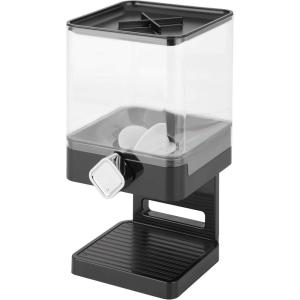 imageHoneyCanDo Zevro Compact Dry Food Dispenser Single Control BlackChromeSingle Dispenser