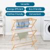 imageHoneyCanDo Collapsible Bamboo Drying Rack  Sturdy ampamp Foldable Laundry Drying Rack SpaceSaving ampamp Portable Clothes Rack for AirDrying Clothes Towels Blankets ampamp Delicates Indoor ampamp Outdoor Use
