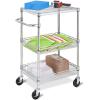 imageHoneyCanDo 3 Shelf Chrome Storage Cart CRT01451 Chrome3Tier Rolling Utility Cart