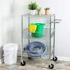 imageHoneyCanDo 3 Shelf Chrome Storage Cart CRT01451 Chrome3Tier Rolling Utility Cart