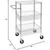 imageHoneyCanDo 3 Shelf Chrome Storage Cart CRT01451 Chrome3Tier Rolling Utility Cart
