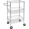 imageHoneyCanDo 3 Shelf Chrome Storage Cart CRT01451 Chrome3Tier Rolling Utility Cart