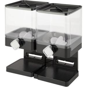 imageHoneyCanDo Zevro Compact Dry Food Dispenser Dual Control BlackChromeDual Dispenser