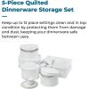 imageHoneyCanDo Dinnerware Storage Containers Set Perfect for Dish Storage China Storage and Cup Storage Quilted Containers To Keep Your Heirlooms and Fine China Protected and Organized 5Piece Set5 Piece