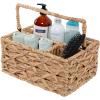 imageHoneyCanDo MultiUse 3Compartment Wicker Basket Caddy with Handle Natural STO09844 Natural Medium
