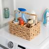 imageHoneyCanDo MultiUse 3Compartment Wicker Basket Caddy with Handle Natural STO09844 Natural Medium