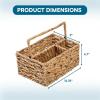 imageHoneyCanDo MultiUse 3Compartment Wicker Basket Caddy with Handle Natural STO09844 Natural Medium