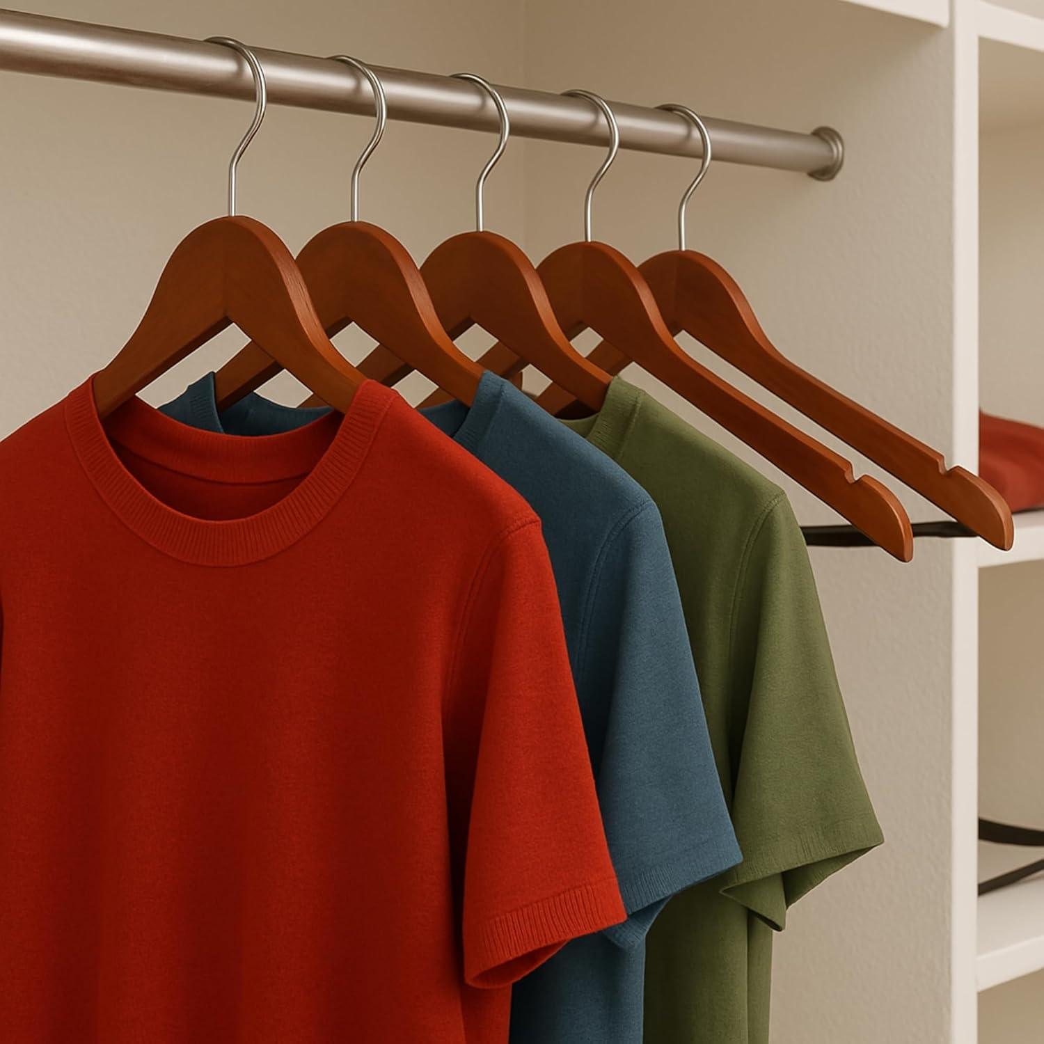 imageHoneyCanDo No Slip Wooden Coat Hangers Cherry Wood 24PackCherry