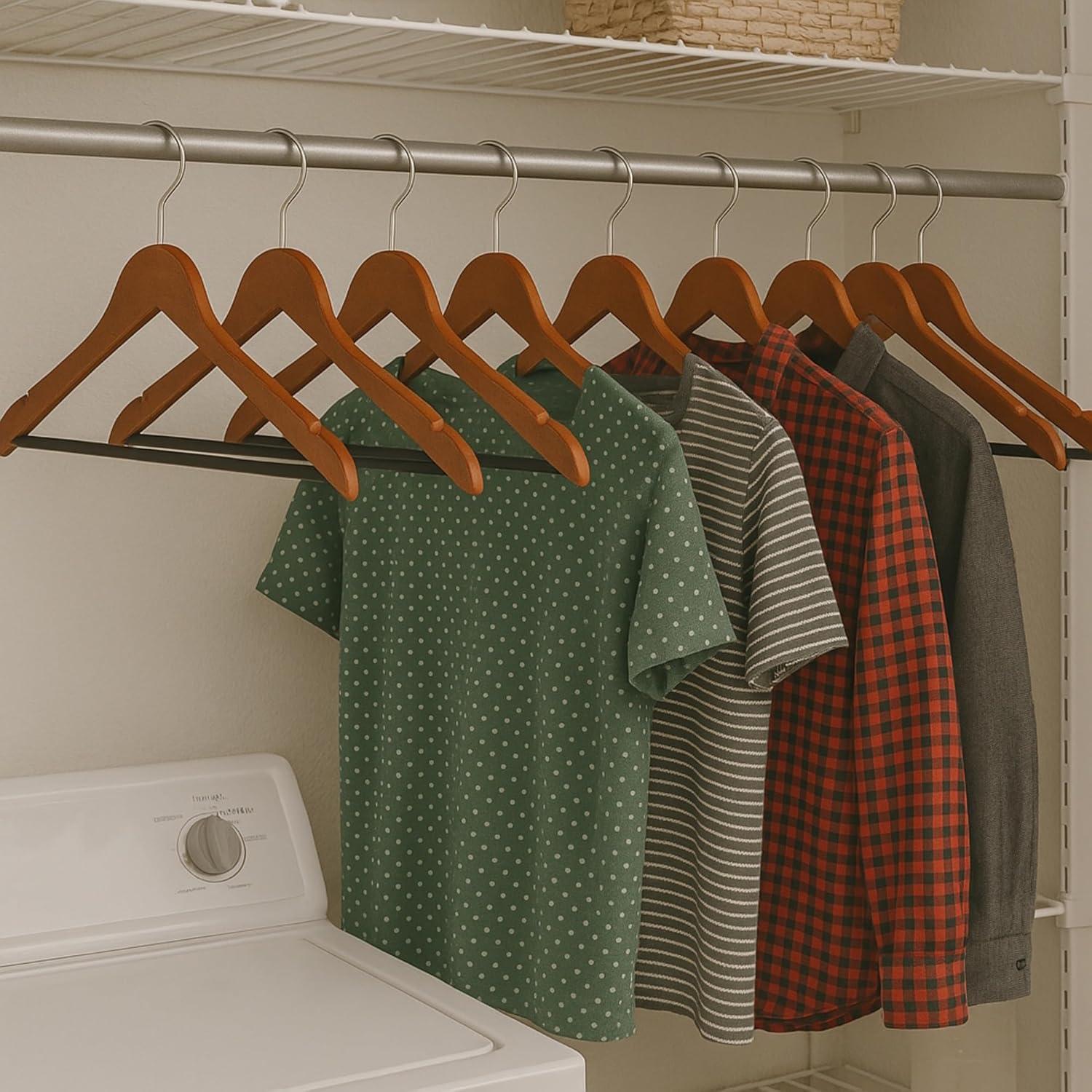 imageHoneyCanDo No Slip Wooden Coat Hangers Cherry Wood 24PackCherry