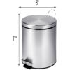 imageHoneyCanDo Mini Stainless Steel Trash Can with Lid and Foot Pedal TRS01449 Silver