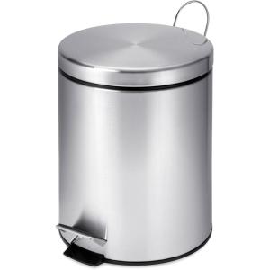 imageHoneyCanDo Mini Stainless Steel Trash Can with Lid and Foot Pedal TRS01449 Silver